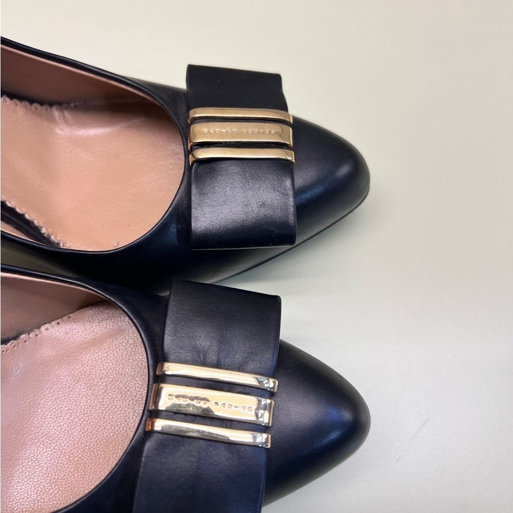 NWT Made in Italy Marino Fabiani Elegant Black Leather Heels with Bow - Picture 4 of 10